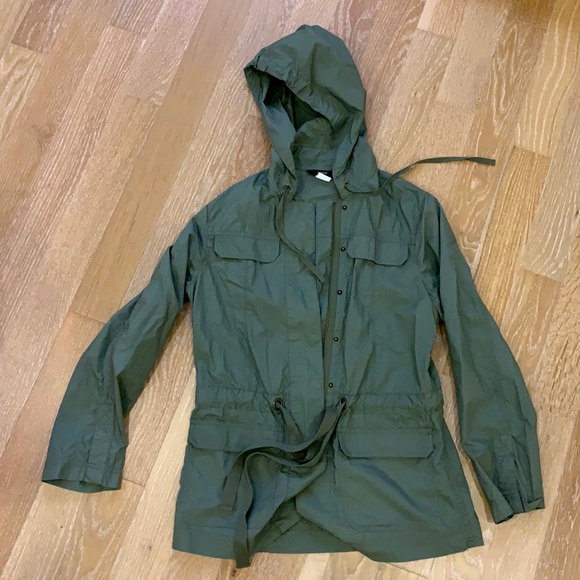 J Crew army green hooded jacket - Picture 1 of 8